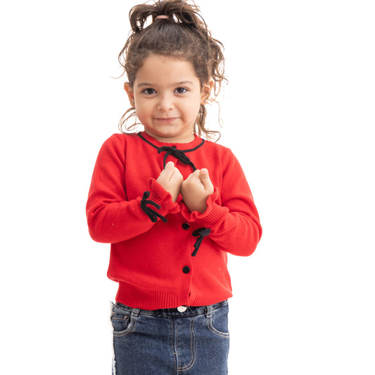 red cardigan