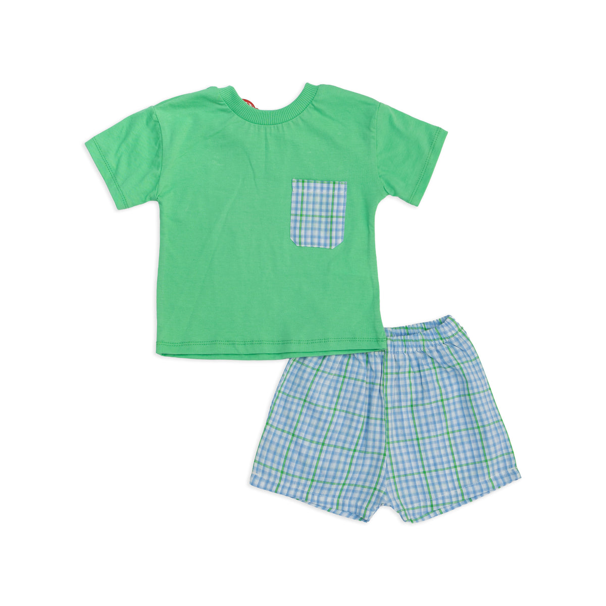 Baby Boys' Green Plaid Shorts Pajama Set