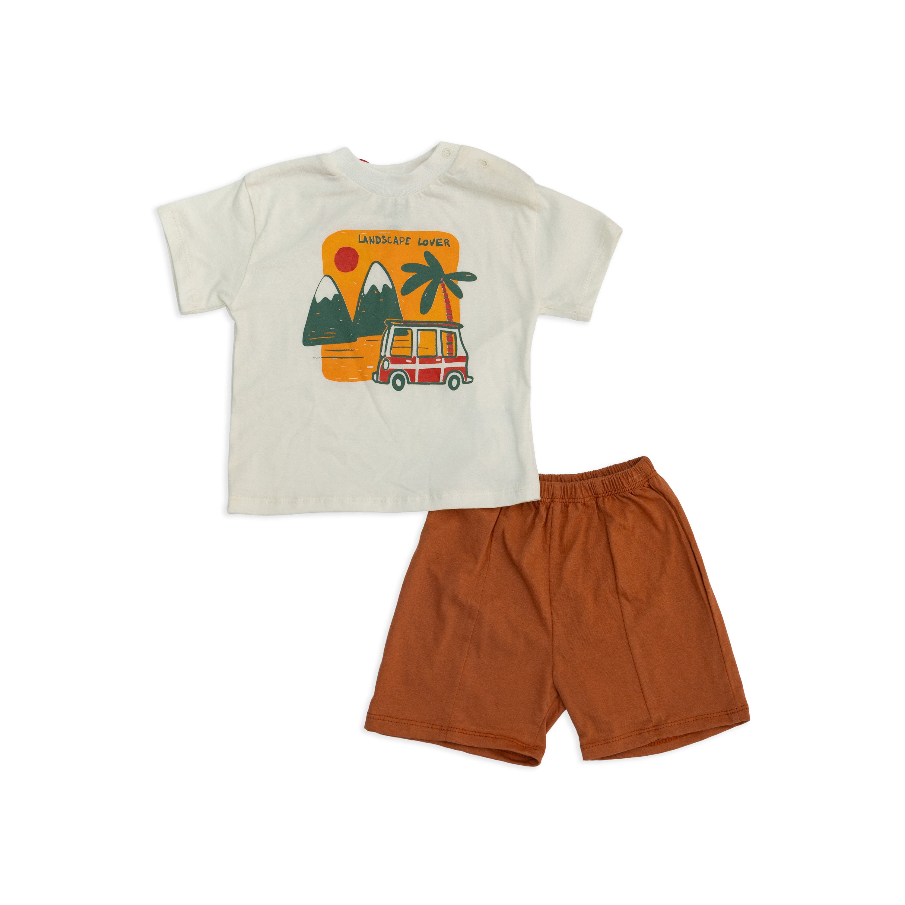 White Shirt and Brown Short