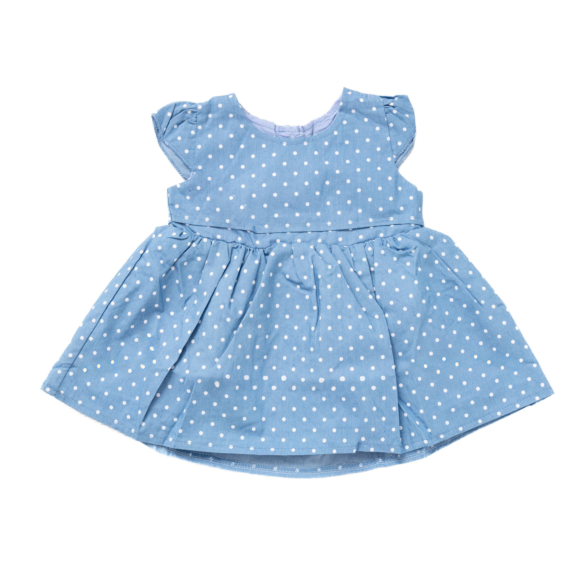 petroleum blue sleeveless jeans dress with print