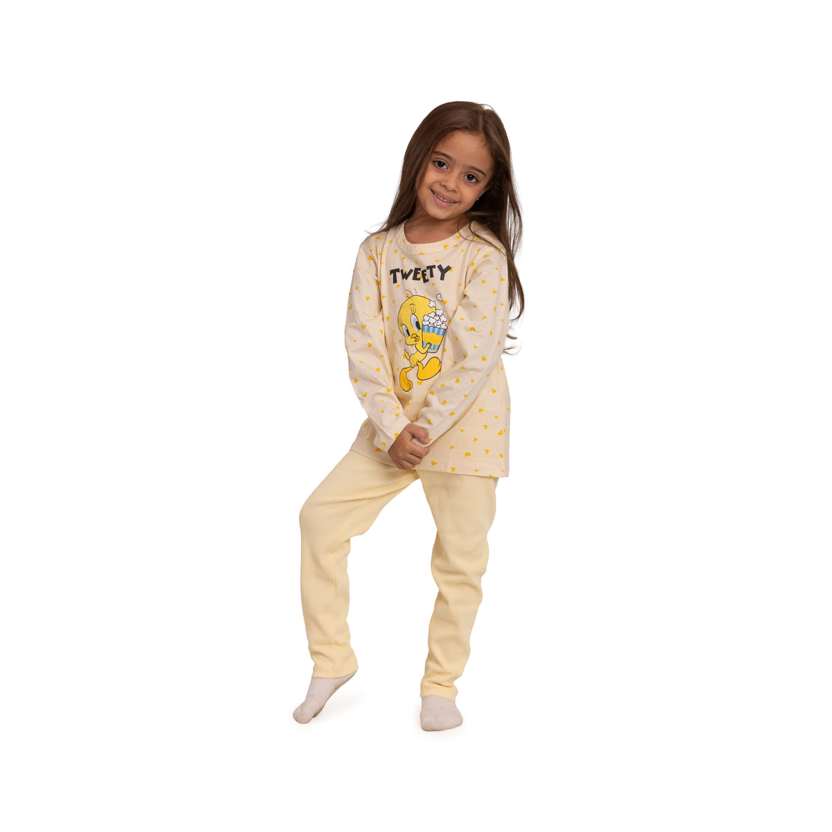 Girls Tweety Pajama Set - Yellow Winter Set