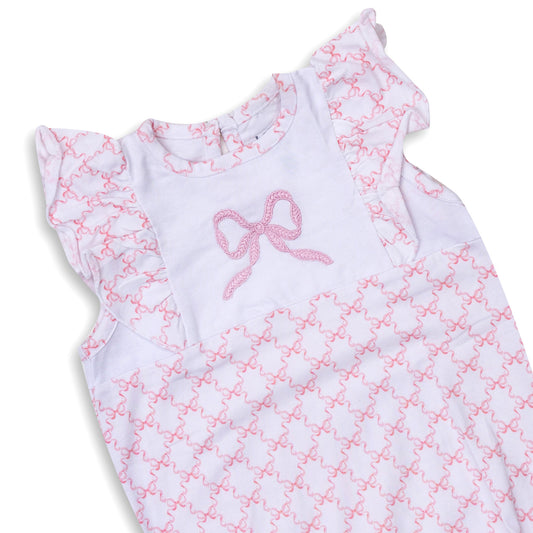 white and pink onesie