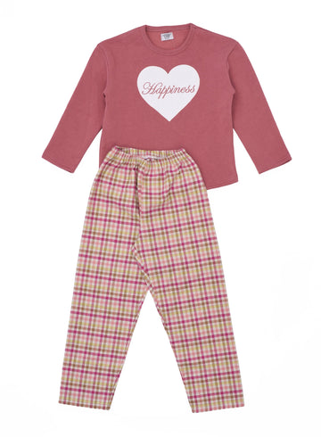 Comfortable women's pajama set with plaid trousers for mothers