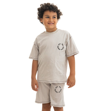 Grey T-shirt and Shorts Set