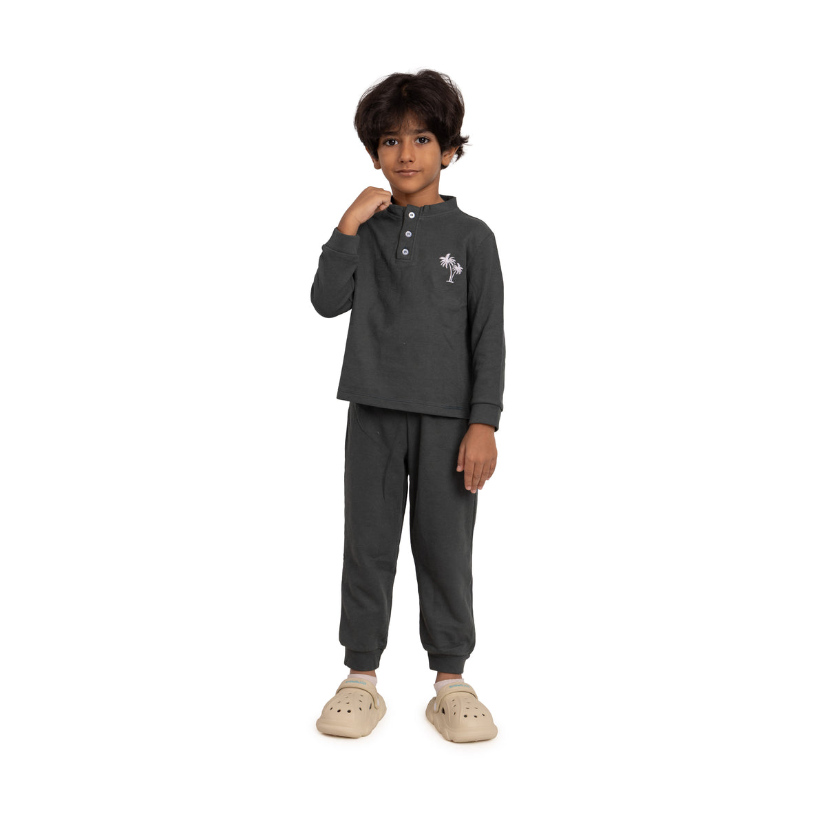 Boys Winter Waffle Set Olive Green