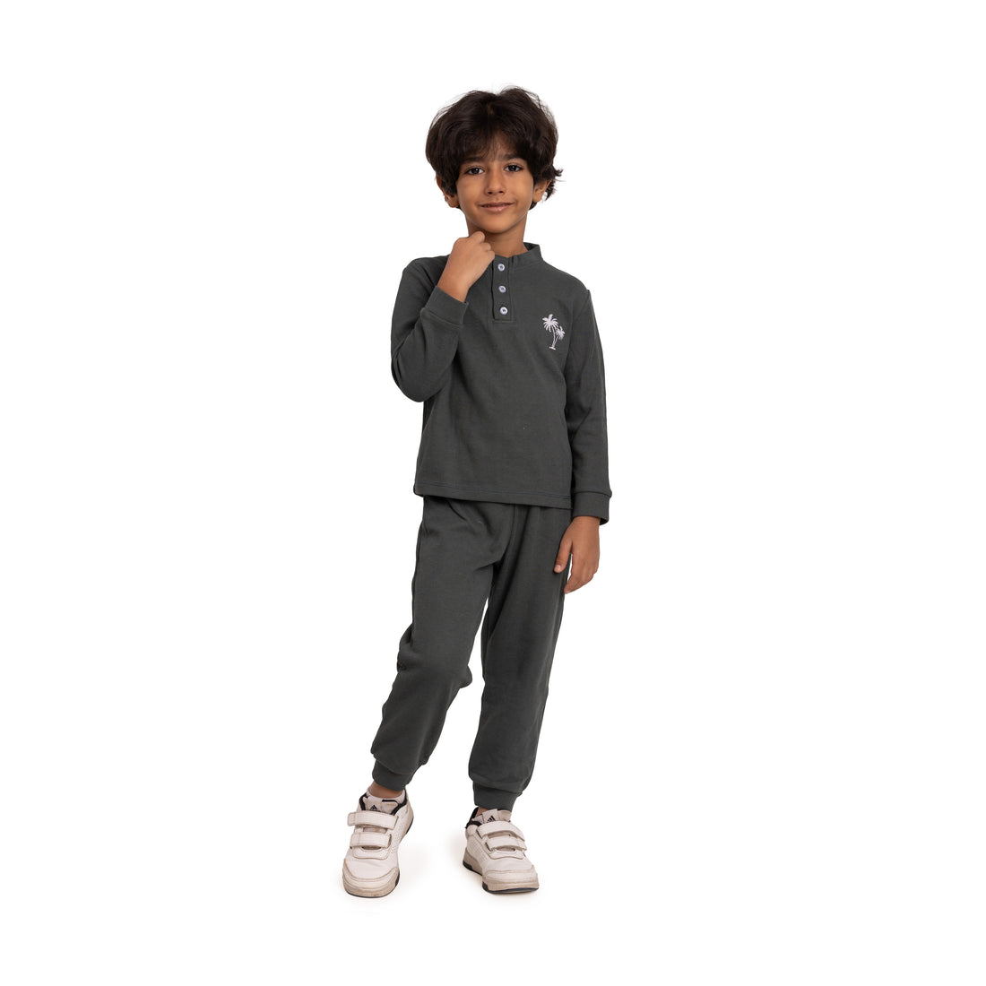 Boys Winter Waffle Set Olive Green