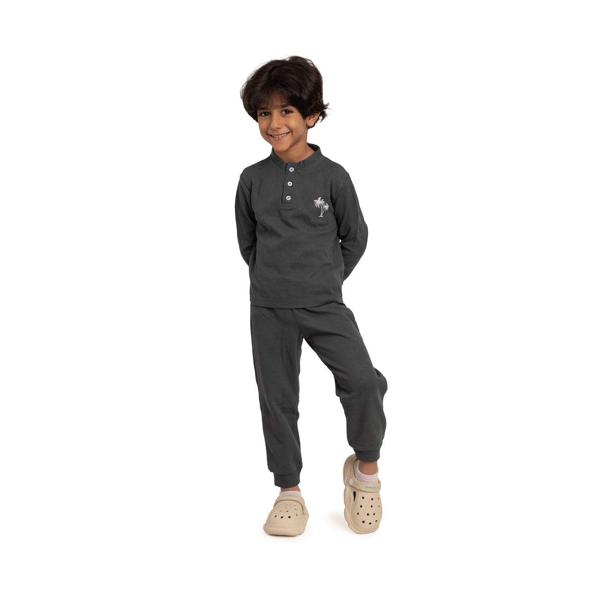 Boys Winter Waffle Set Olive Green