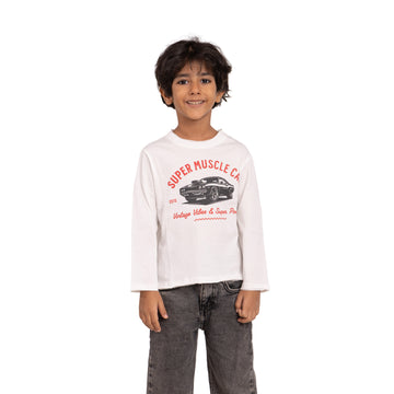 Kids Long Sleeve Tee - Super Muscle Car Print