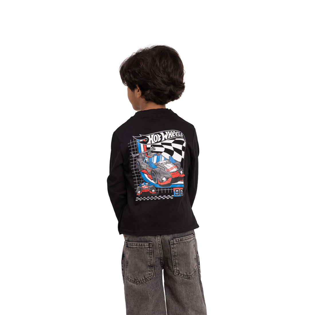 Kids Long Sleeve T-Shirt - Racing Car Hot Wheels Print