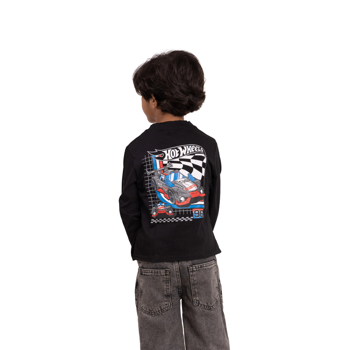 Kids Long Sleeve T-Shirt - Racing Car Hot Wheels Print