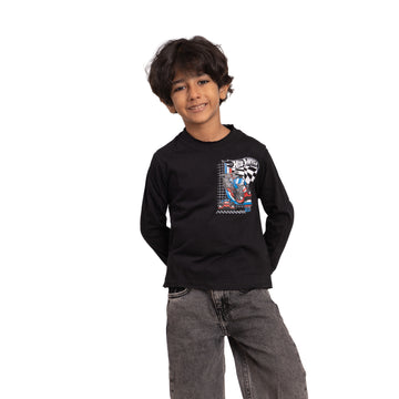 Kids Long Sleeve T-Shirt - Racing Car Hot Wheels Print