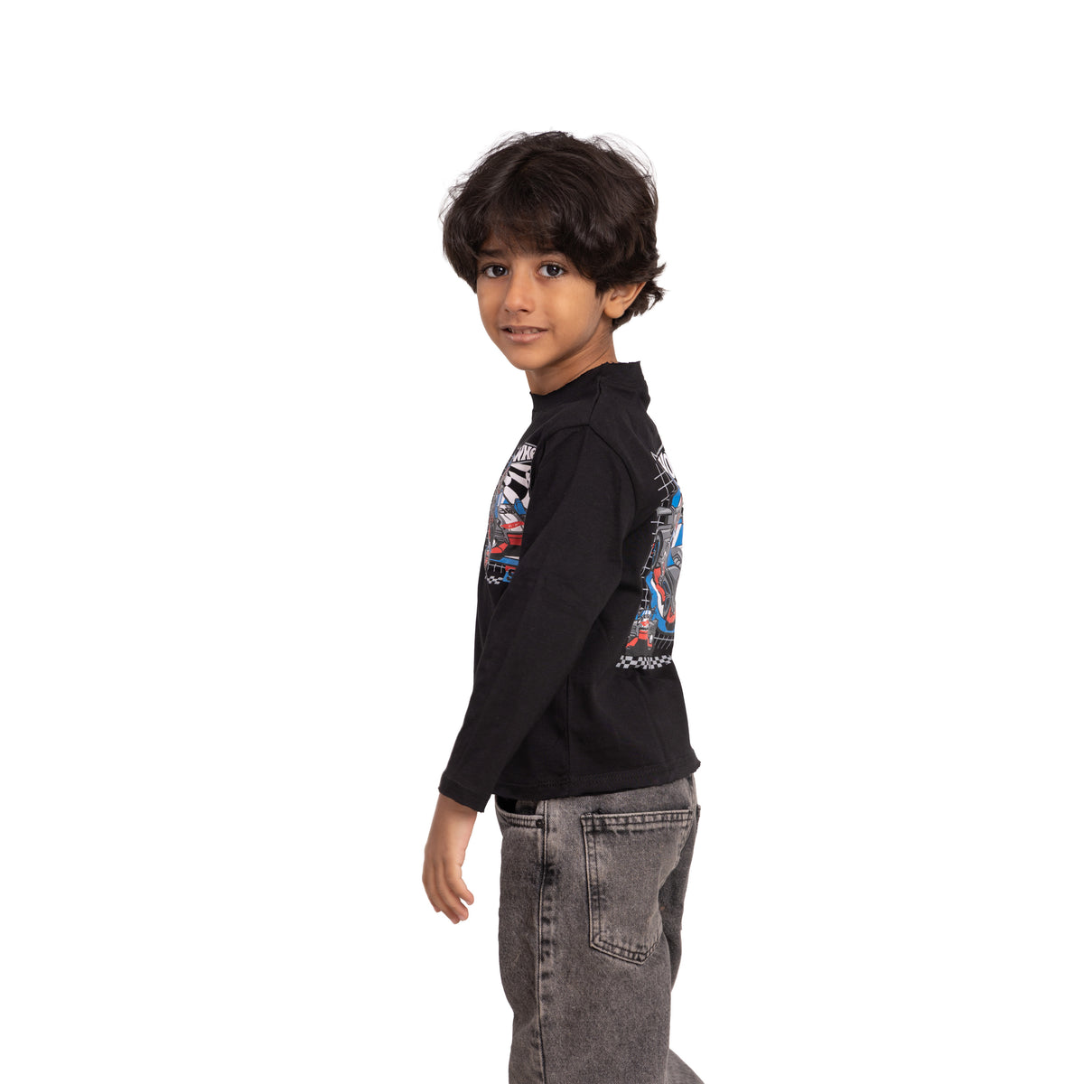 Kids Long Sleeve T-Shirt - Racing Car Hot Wheels Print