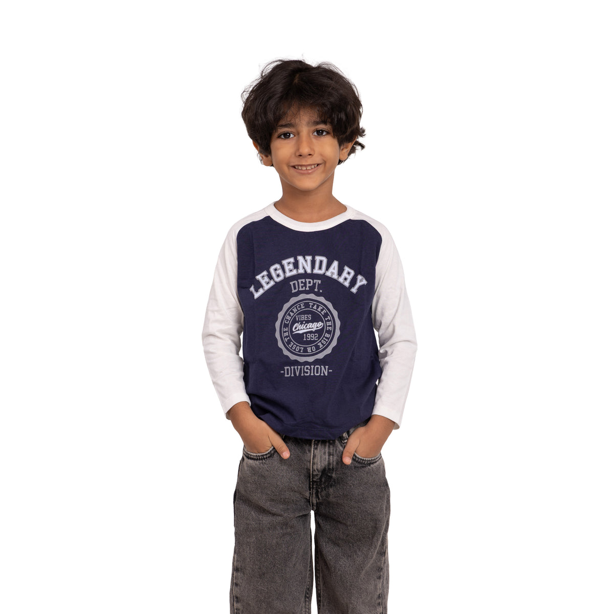 Kids Raglan Long Sleeve T-Shirt - Legendary Print