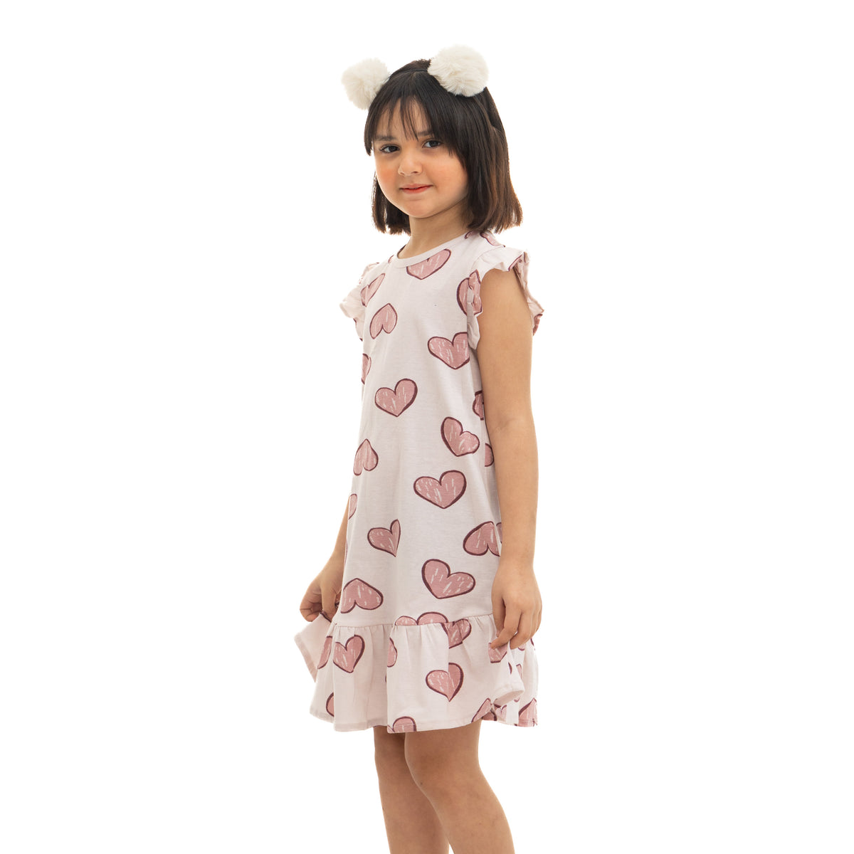 Girls' Light Purple Floral Print Nightgown
