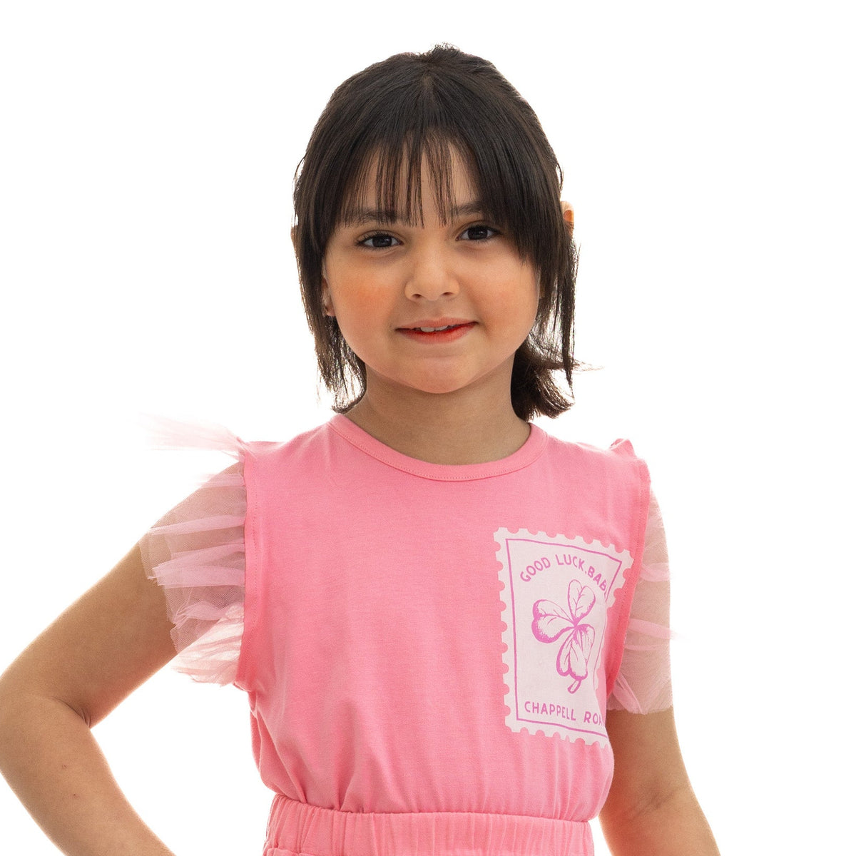 Girls' Floral Lace Top