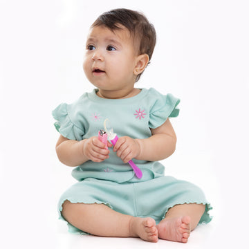 light blue outfit