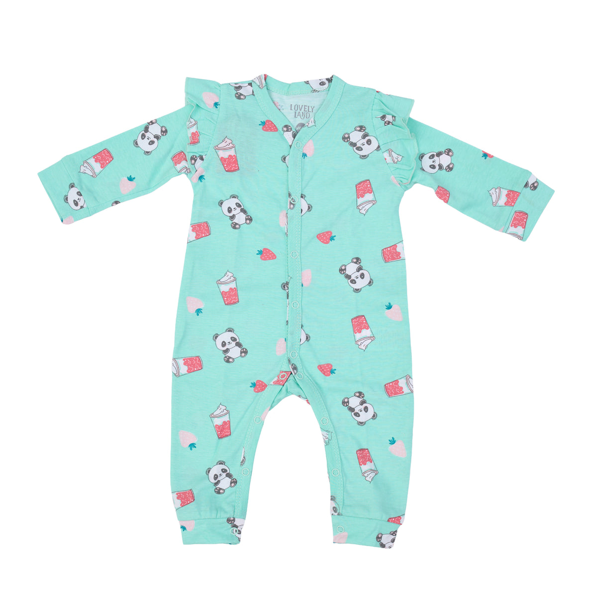 Turquoise Onesie with All Over Print