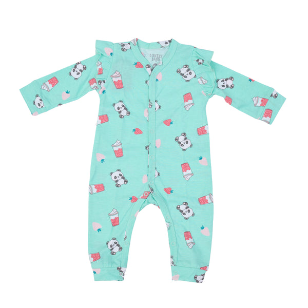 Turquoise Onesie with All Over Print