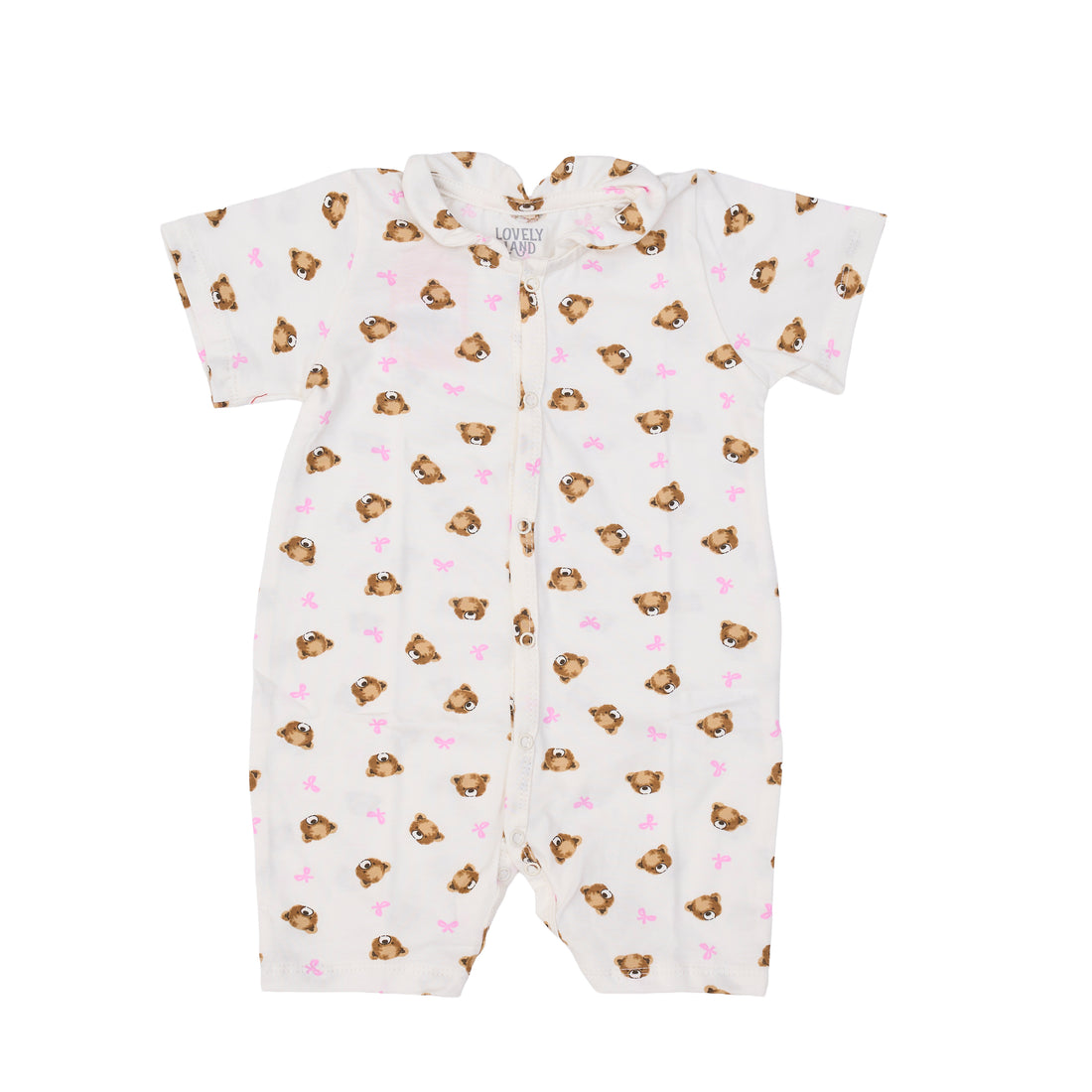 White Onesie with All Over Bear Print