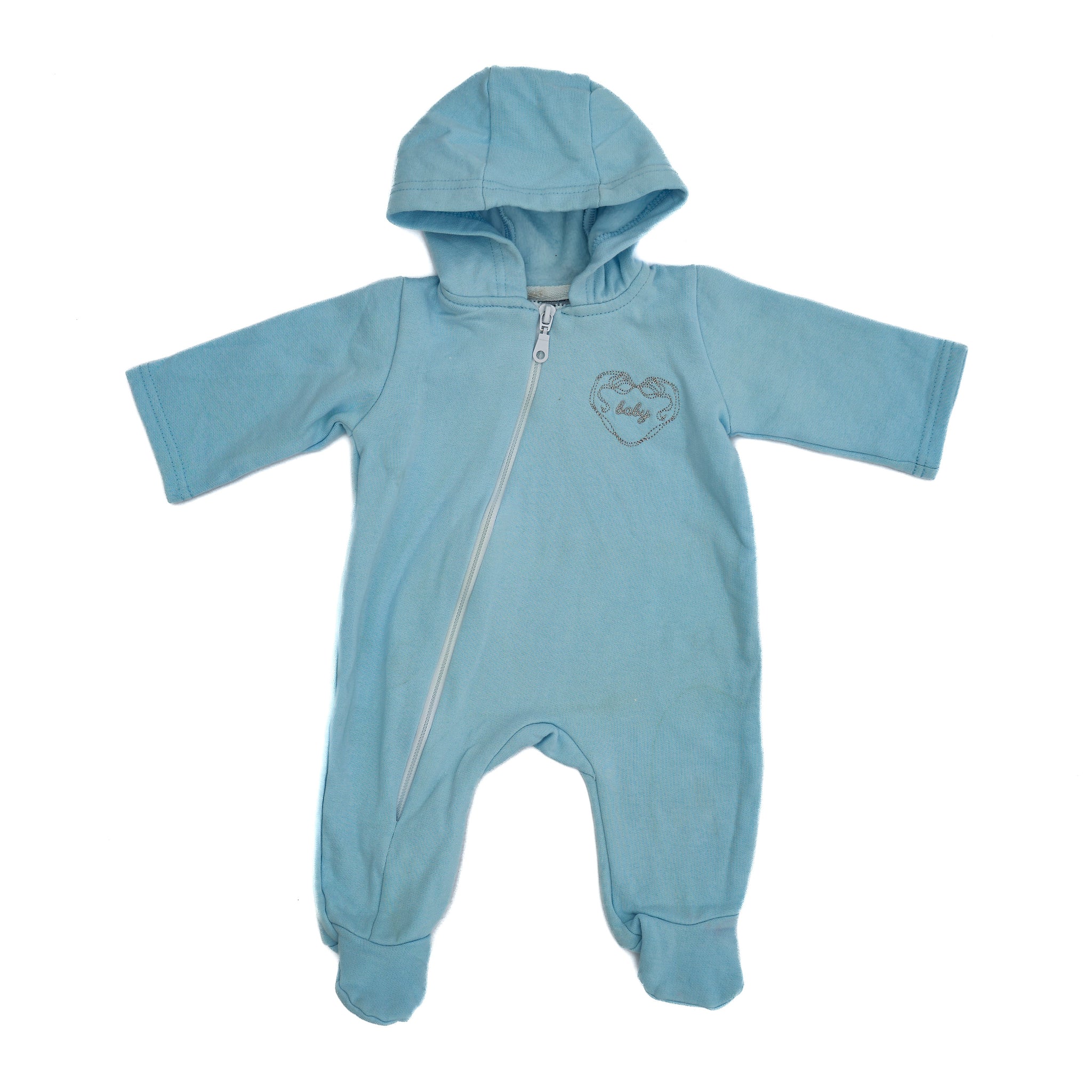 baby romper in light blue
