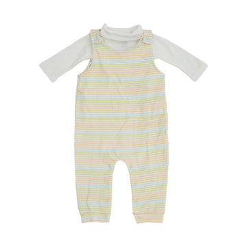 two-piece striped jumpsuit