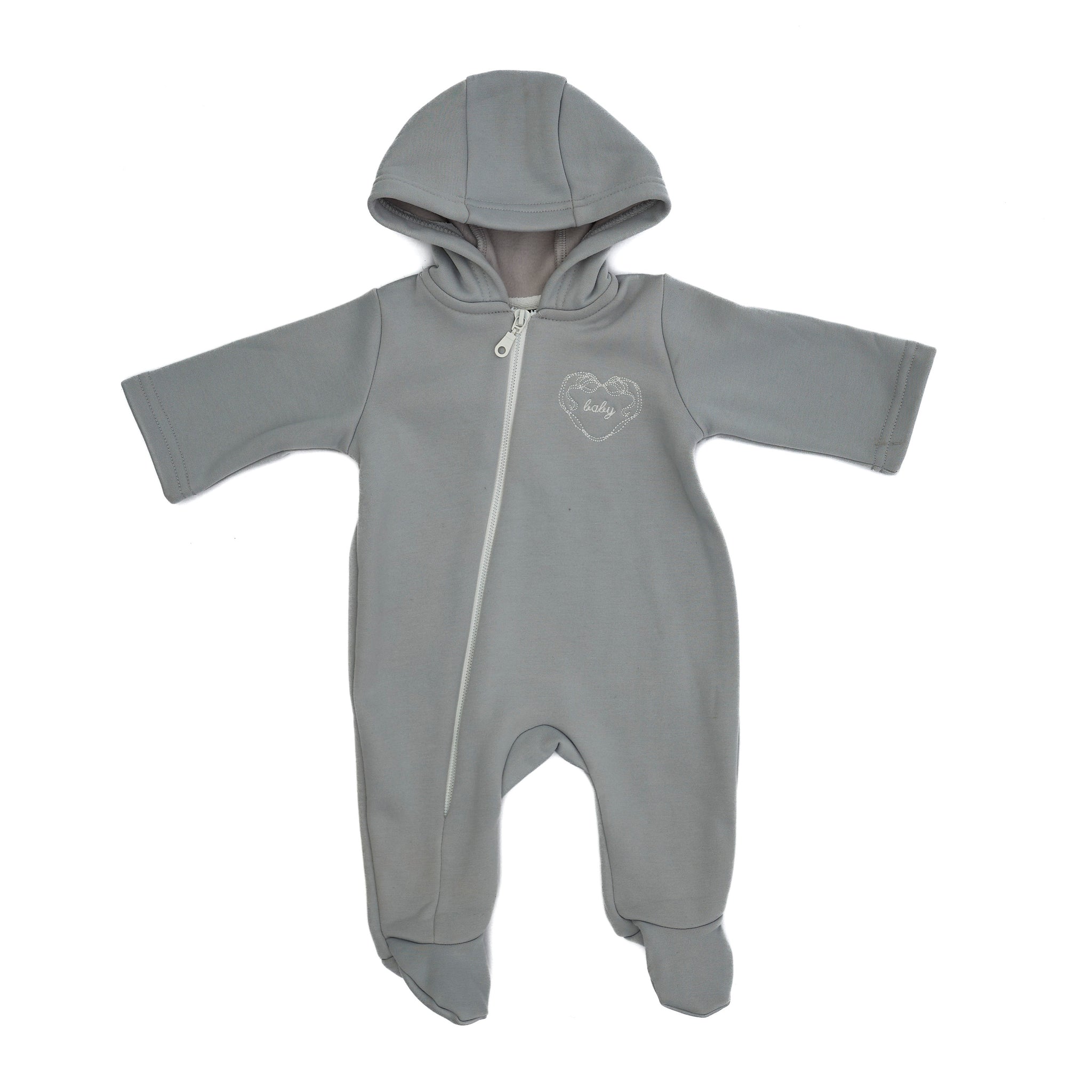 baby romper in gray