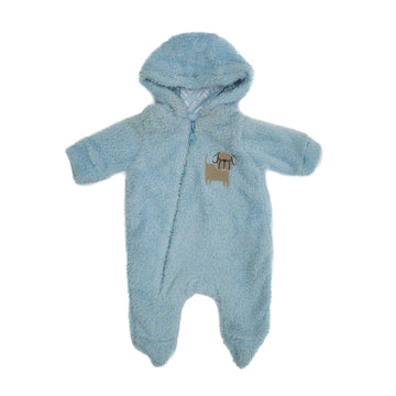 teddy fleece baby jumpsuit in baby blue