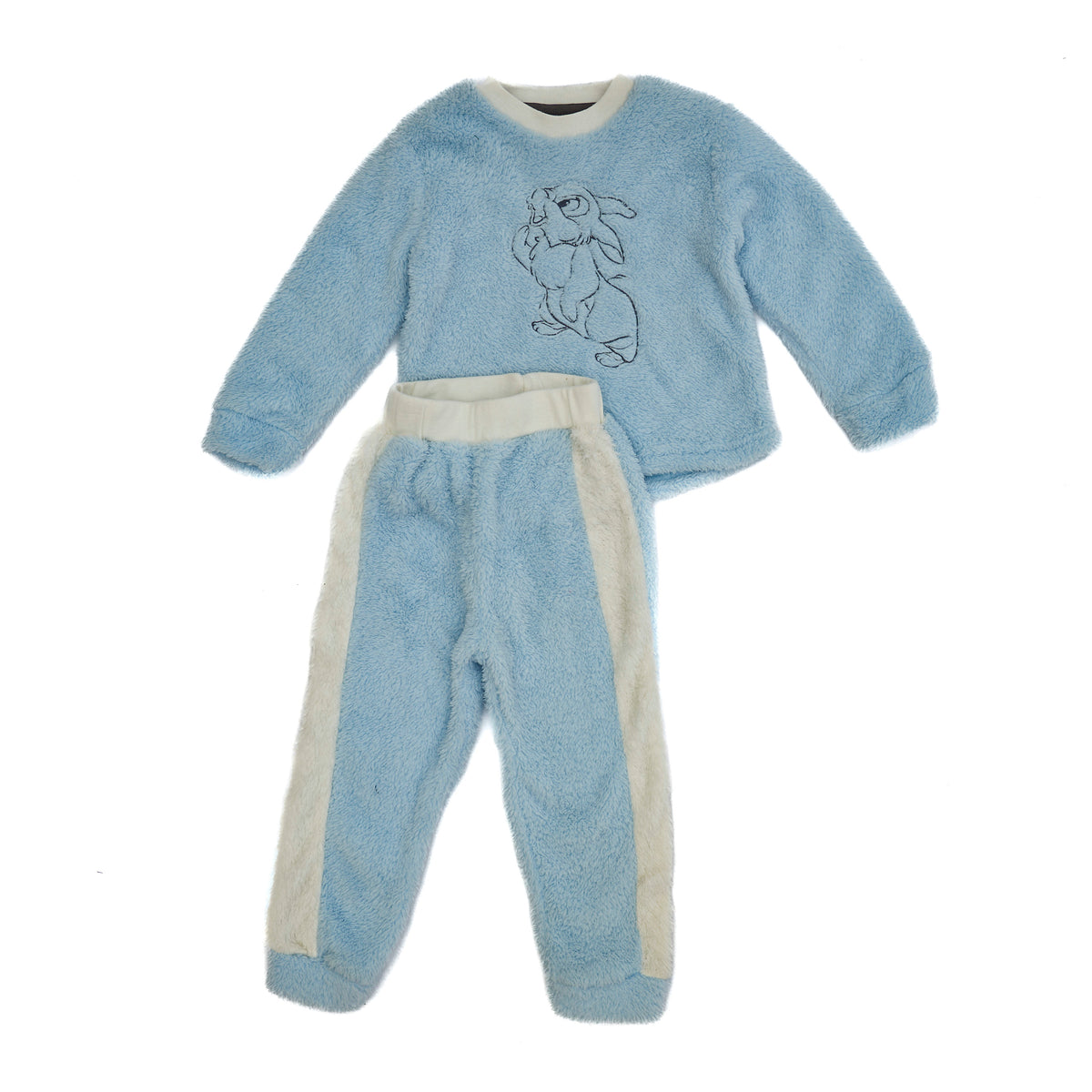 Baby blue faux-fur pajamas