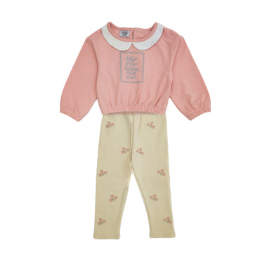 two-piece set for girls in a salmon pink