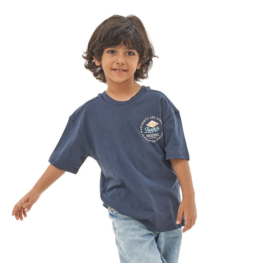 Boys' navy blue T-shirt