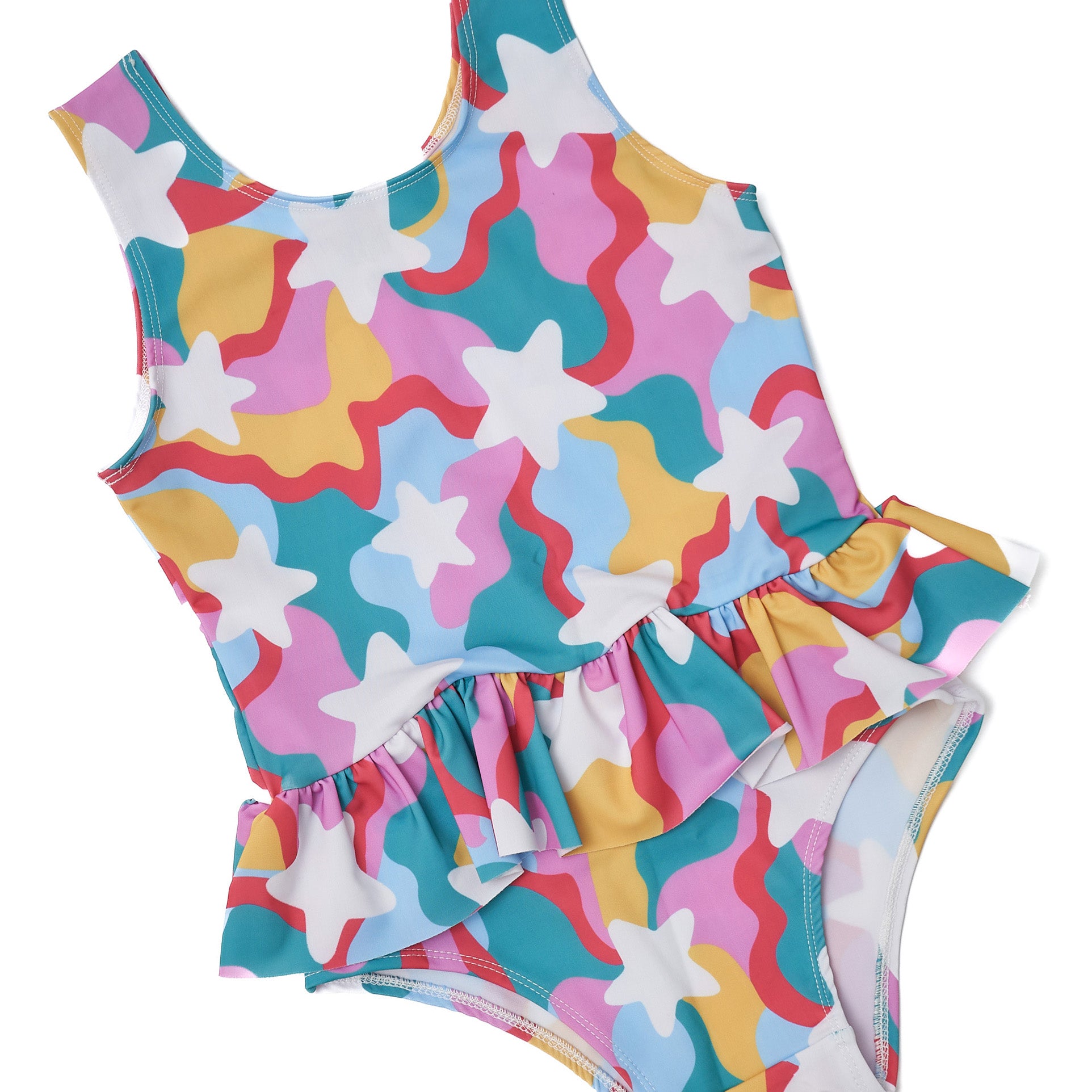 Girls' swimsuit with a star print