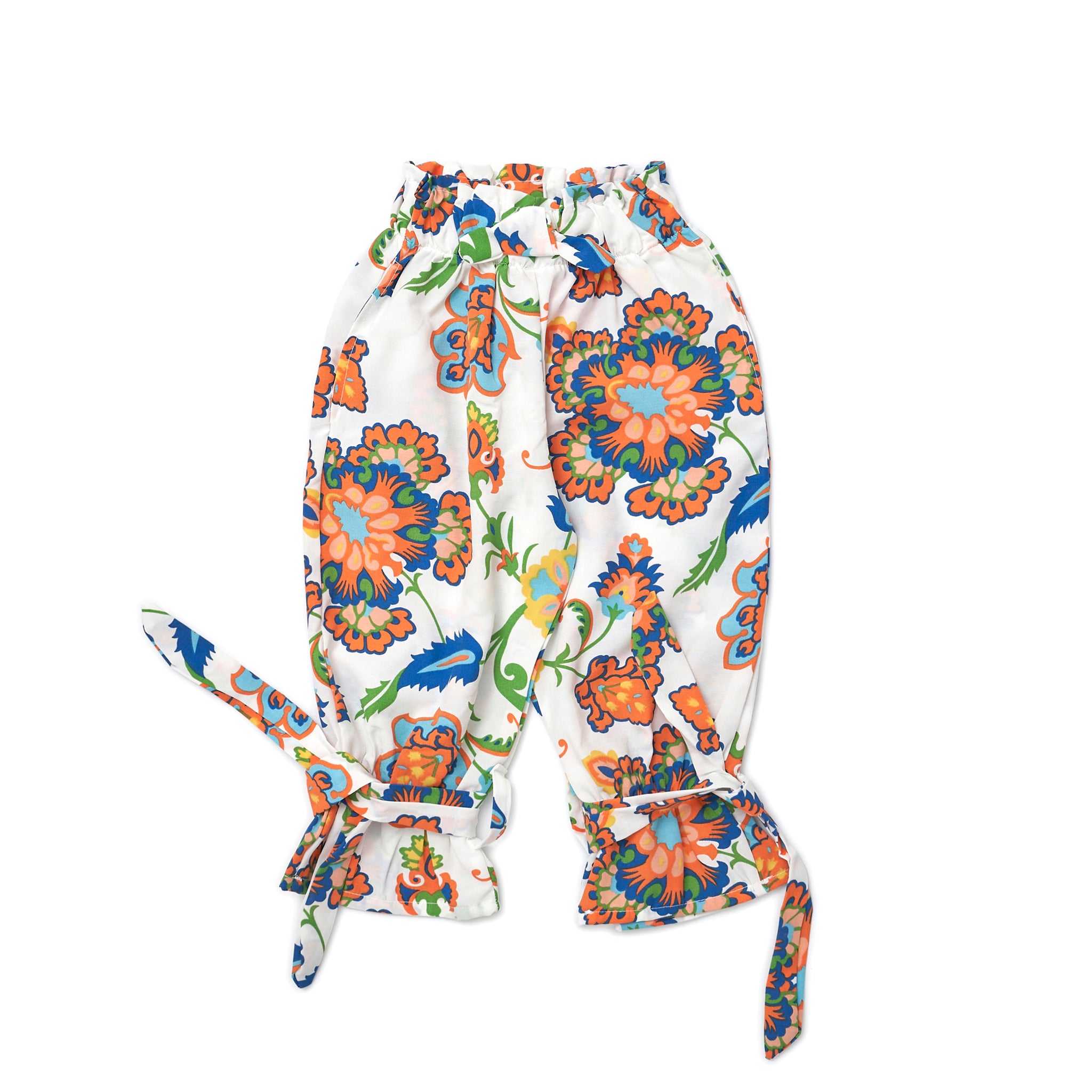 Girls' floral fabric pants