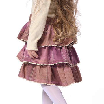 stylish purple plaid skirt