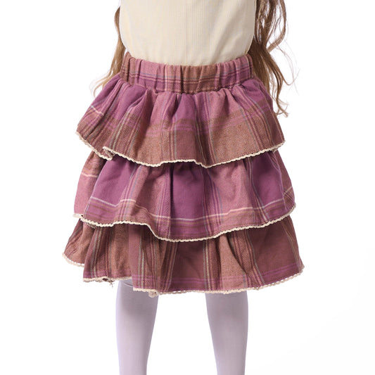 stylish purple plaid skirt