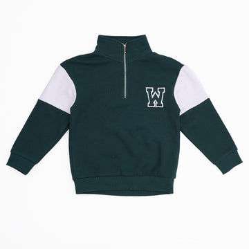 trendy boys' olive green sweatshirt