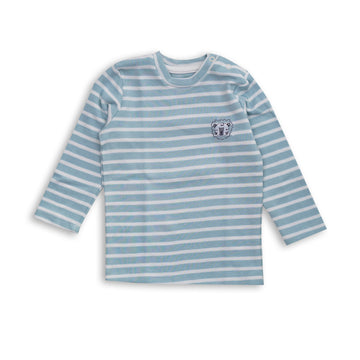 aqua blue and white stripped shirt