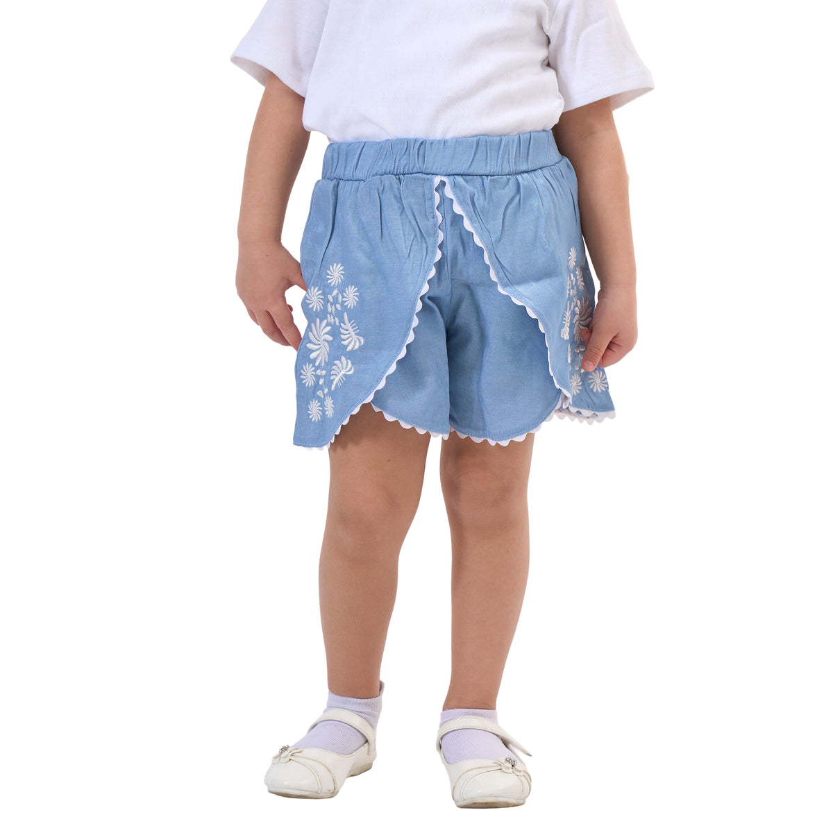 Light Blue Short with Stitching