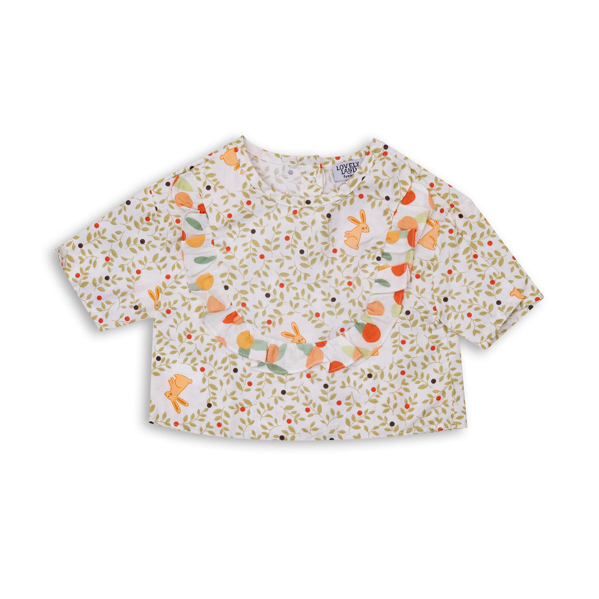 White Blouse with All Over Print