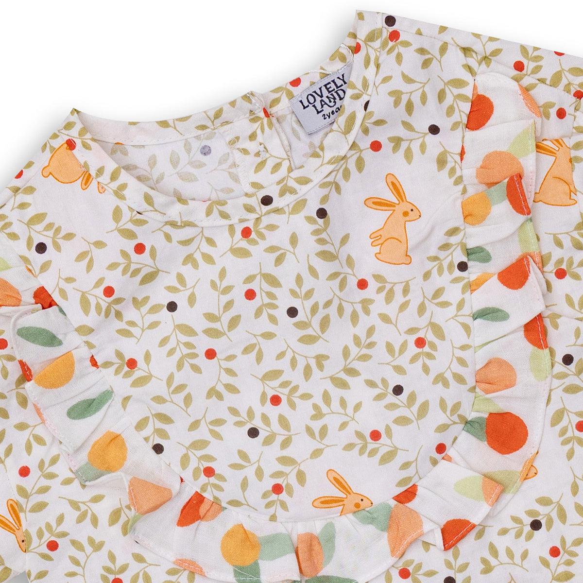White Blouse with All Over Print