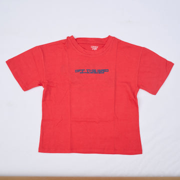 Red shirt with chest print