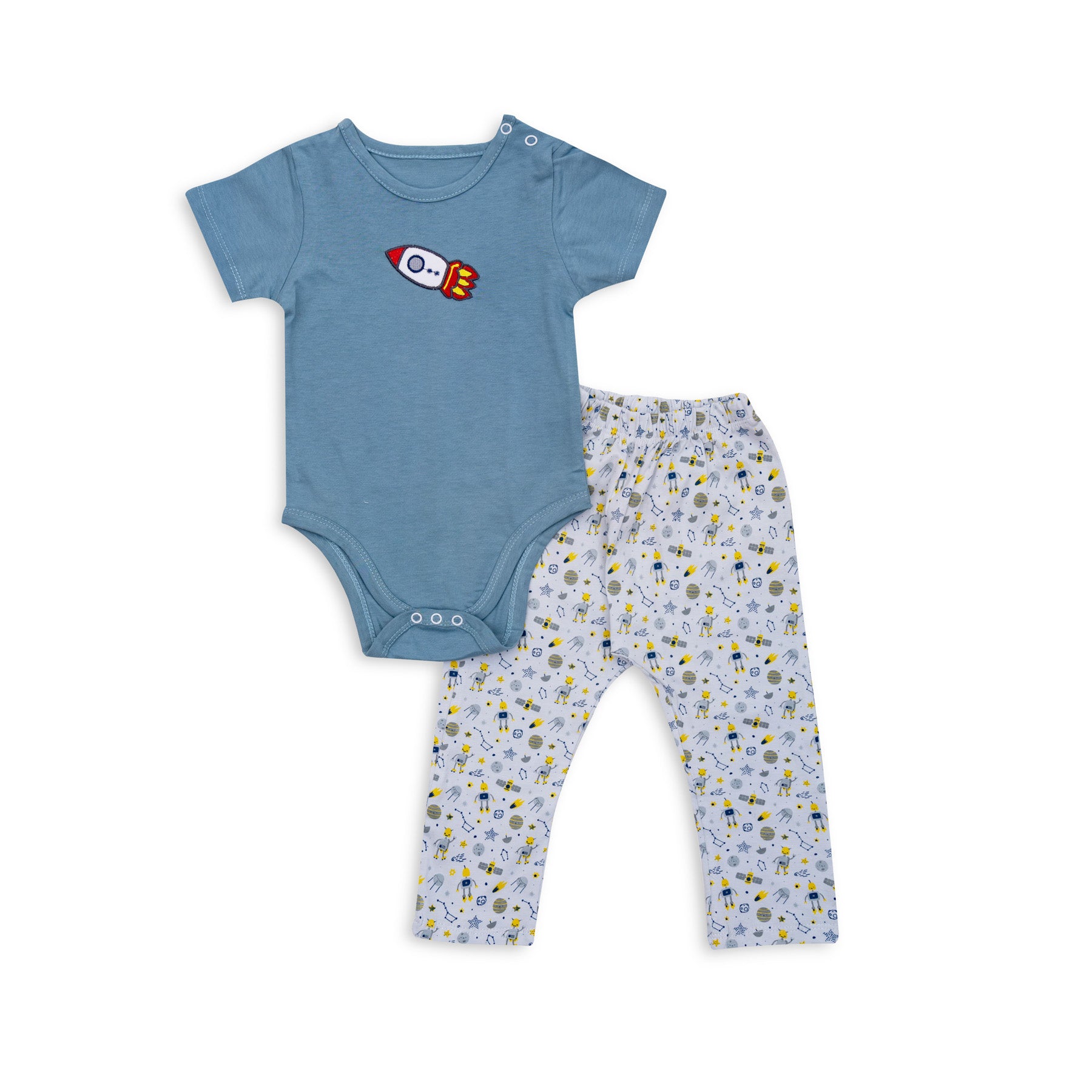 Blue and White Baby Onesie and Pants