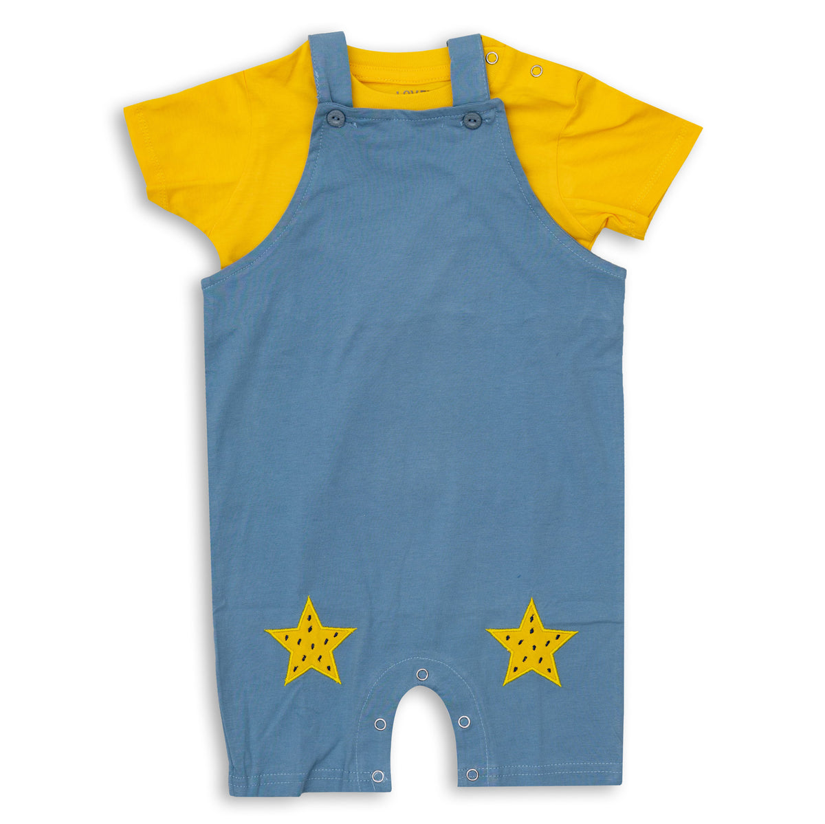 Light Blue Onesie and Yellow Top Set