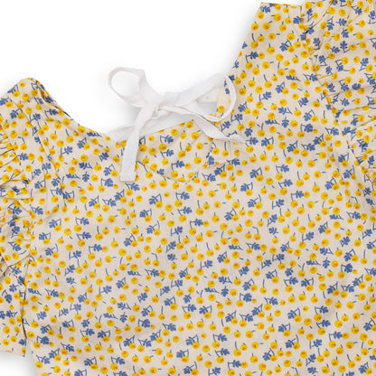 Yellow Blouse with All Over Print