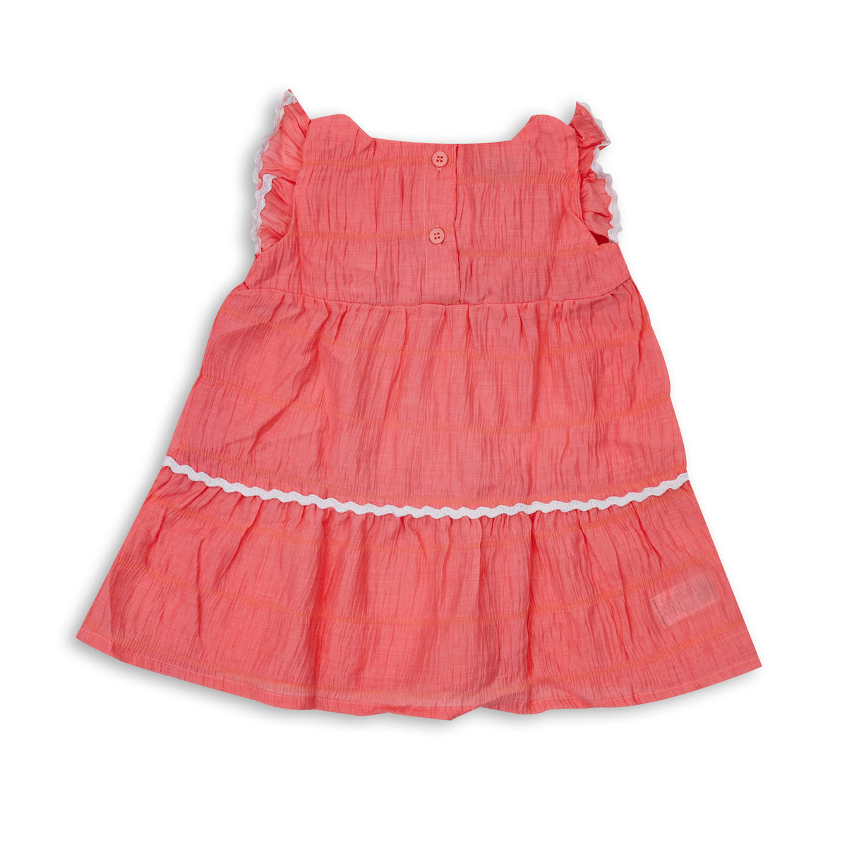 Girls' Pink Sleeveless Crumpled Design Like Dress