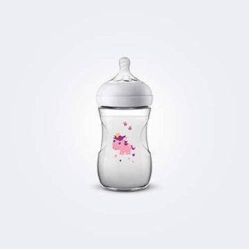 Philips Avent Natural Unicorn Print Baby Bottle for Girls