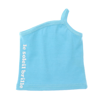 one shoulder turquoise stitched baby girl tee
