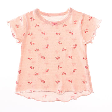 Short Sleeves Pink & Fuchsia Baby Girl Tee