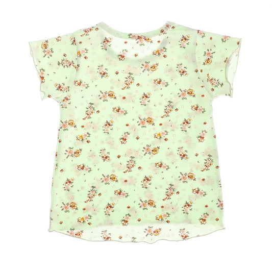 flowers self patterned short sleeves multicoloured shirt 1