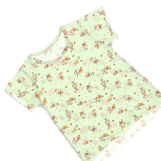 "Flowers" Self Patterned Short Sleeves Multicoloured Shirt