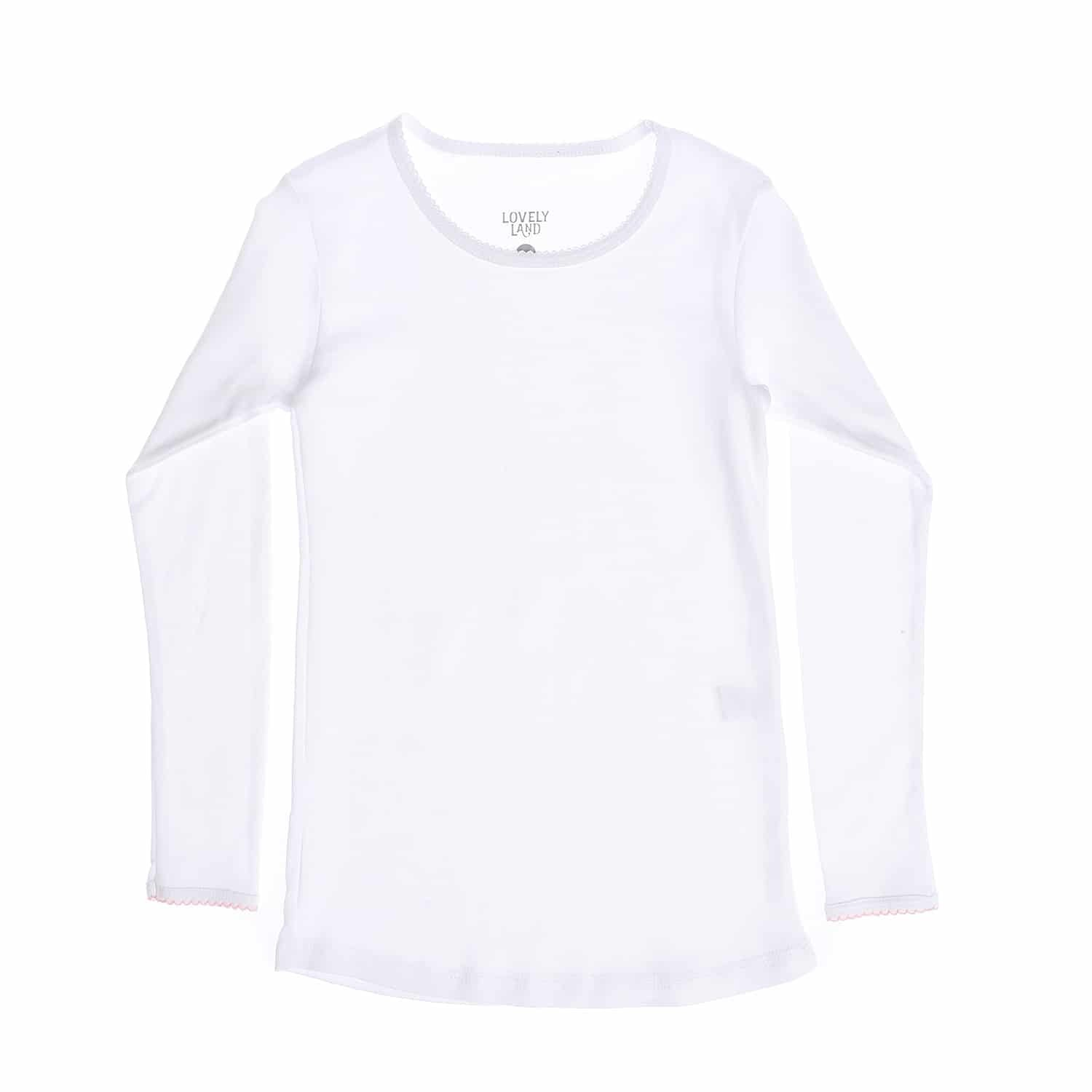 Girls Sleeved White Undershirts - Pack Of 2